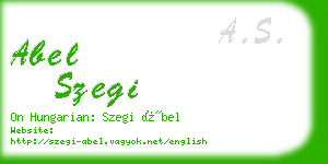 abel szegi business card